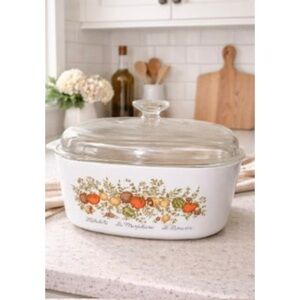 Vintage CorningWare Pyrex Spice of Life L'Echalote 5QT A5B Casserole Dish Rare